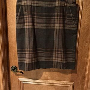 Rich, High Quality Ralph Lauren Dark Plaid Pencil Skirt